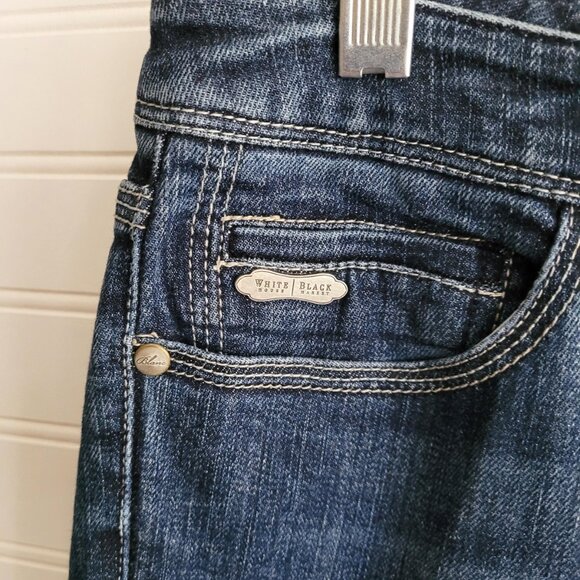 White House Black Market Jeans Womens Size 8R Bootcut Dark Blanc Fit - Picture 3 of 8